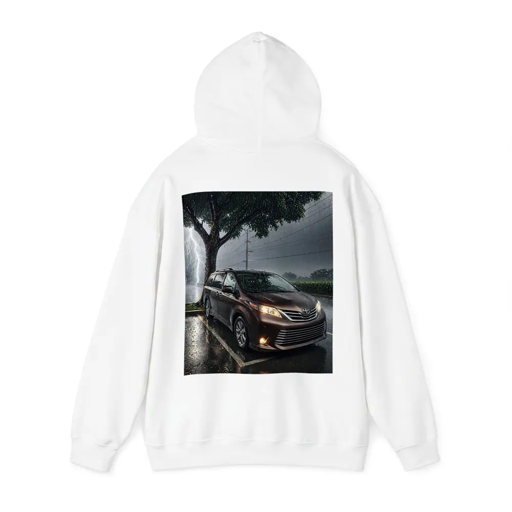 Toyota Sienna Minivan Parked in Heavy Thunderstorm – Hoodies