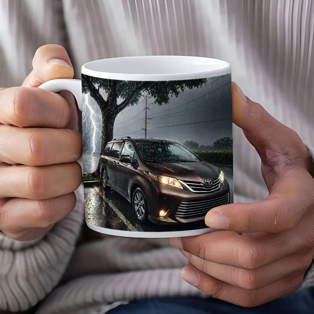 Toyota Sienna Minivan Parked in Heavy Thunderstorm – Mugs