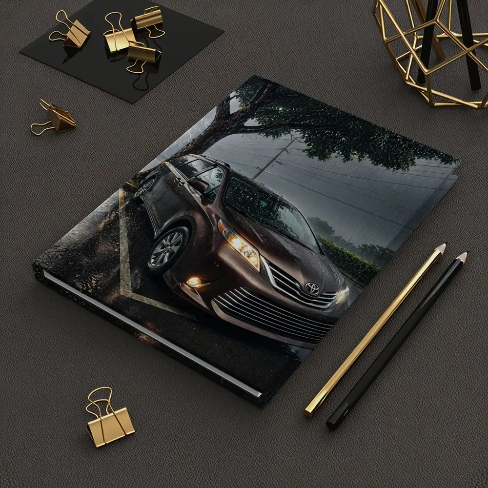 Toyota Sienna Minivan Parked in Heavy Thunderstorm – Notebooks