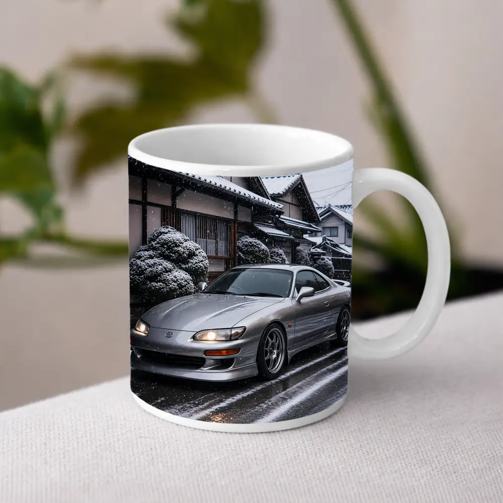 Toyota Soarer Silver Coupe Snowy Japan Street – Mugs