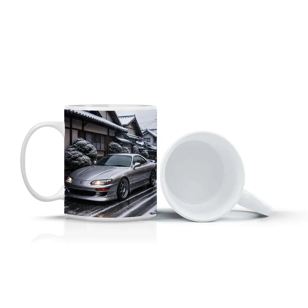 Toyota Soarer Silver Coupe Snowy Japan Street – Mugs
