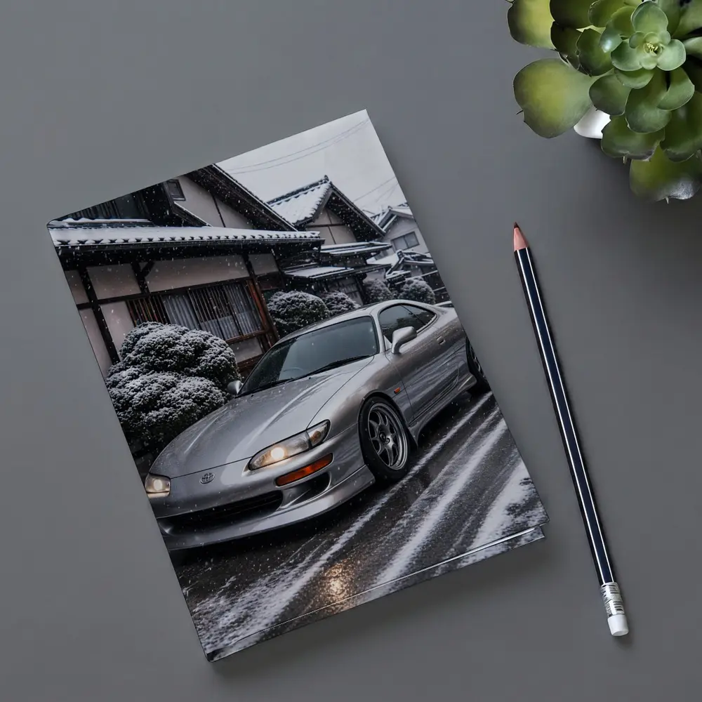 Toyota Soarer Silver Coupe Snowy Japan Street – Notebooks