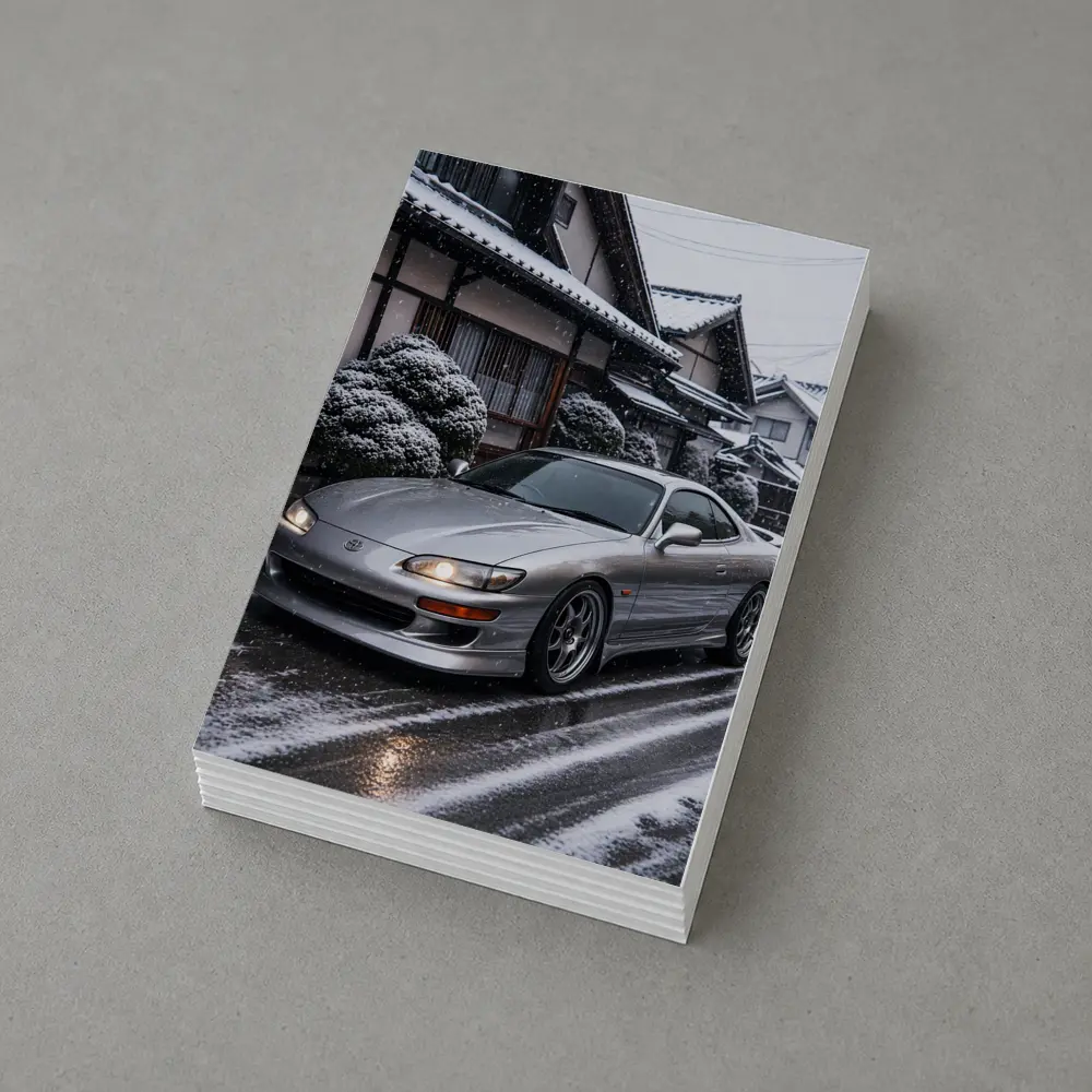 Toyota Soarer Silver Coupe Snowy Japan Street – Postcards