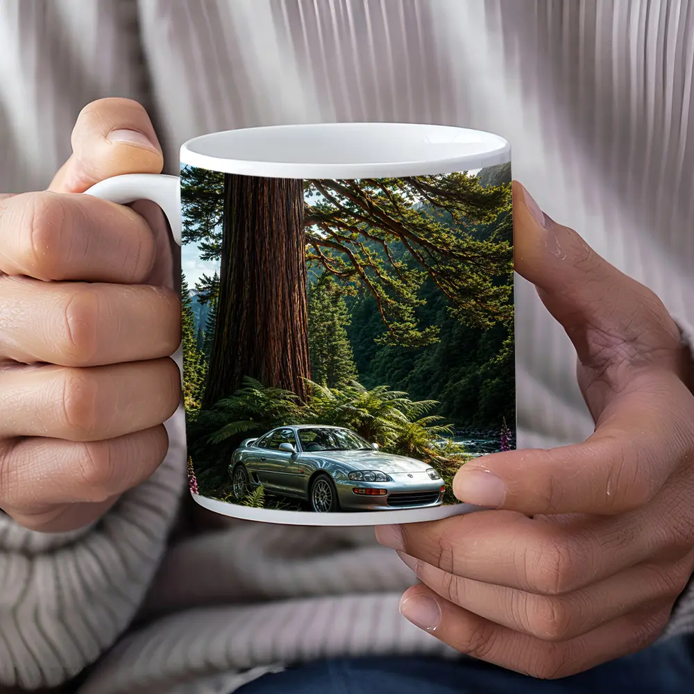 Toyota Supra Silver Coupe Forest River Setting – Mugs
