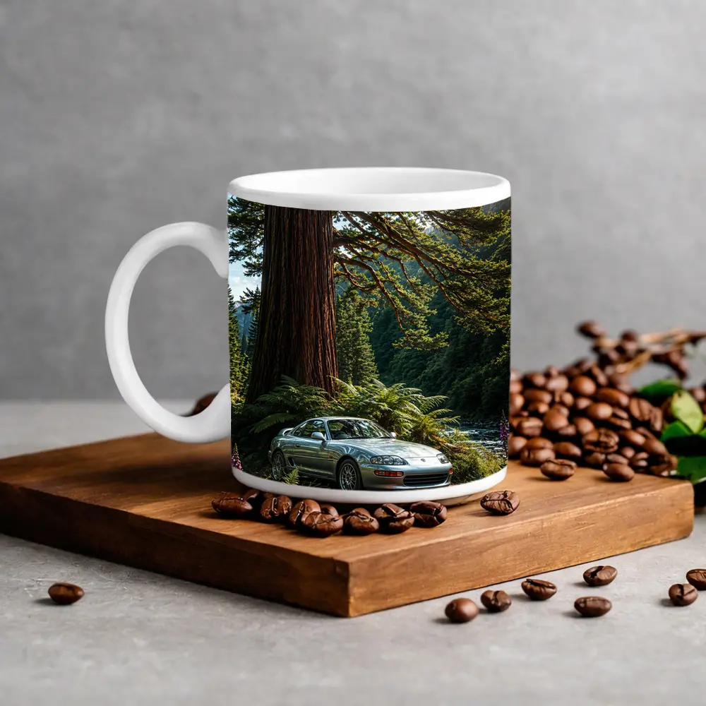 Toyota Supra Silver Coupe Forest River Setting – Mugs