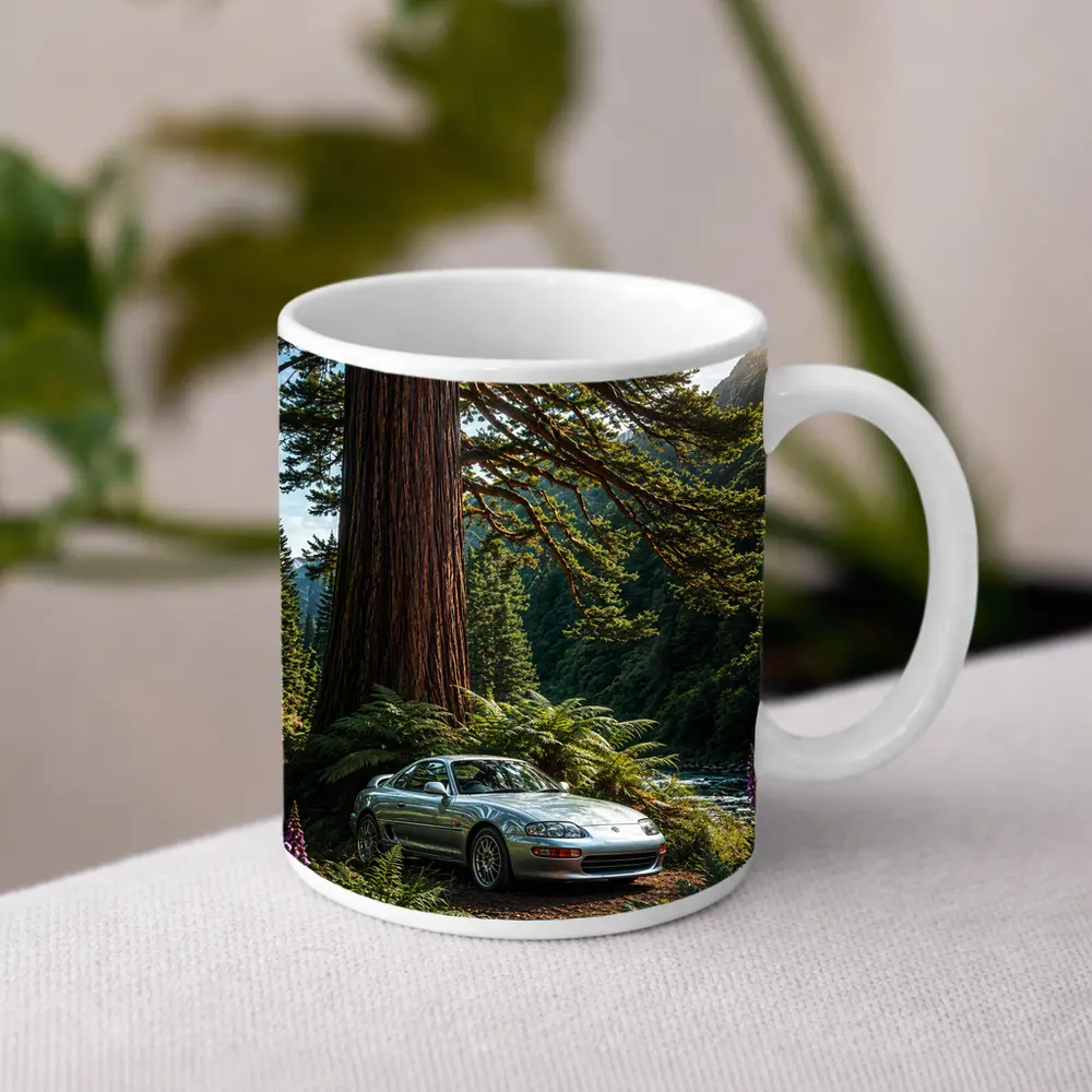 Toyota Supra Silver Coupe Forest River Setting – Mugs