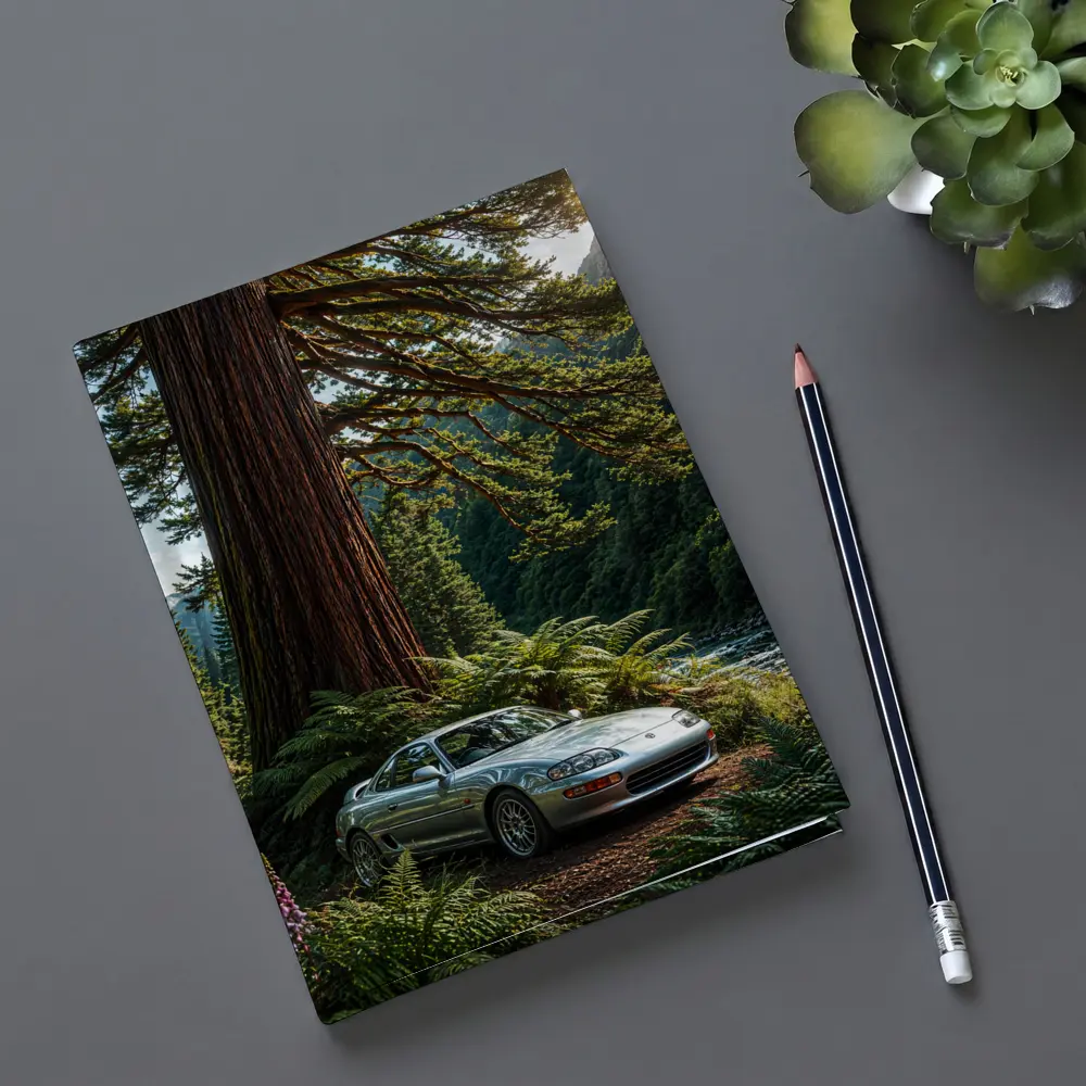 Toyota Supra Silver Coupe Forest River Setting – Notebooks