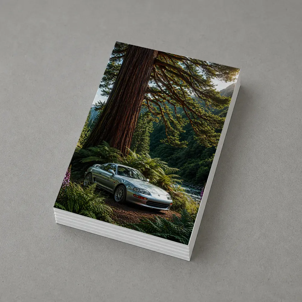 Toyota Supra Silver Coupe Forest River Setting – Postcards