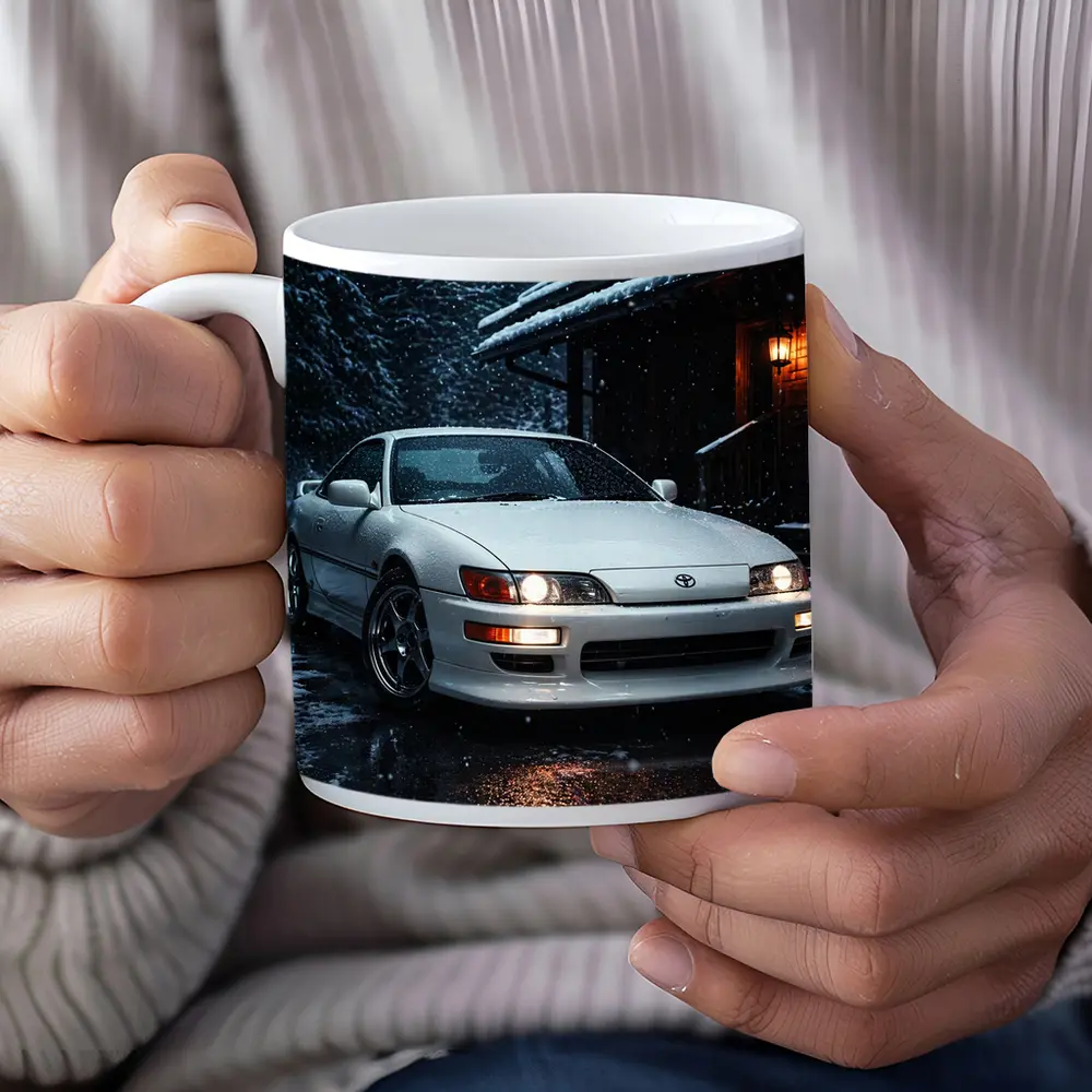 Toyota Soarer White Coupe Snowy Night – Mugs