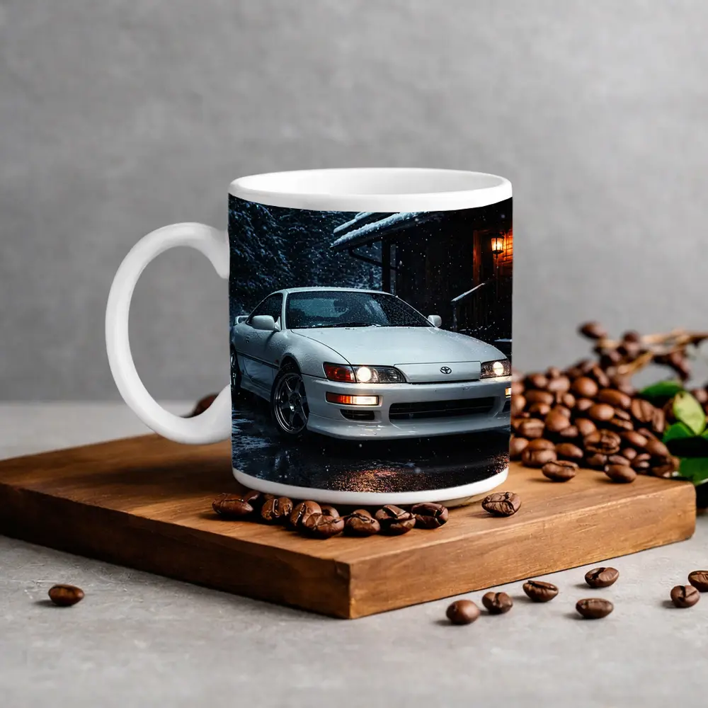 Toyota Soarer White Coupe Snowy Night – Mugs