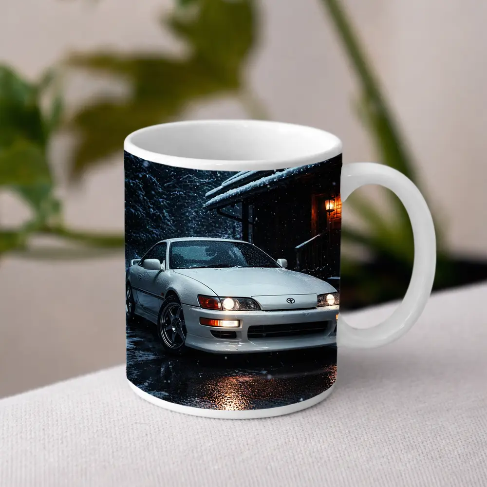 Toyota Soarer White Coupe Snowy Night – Mugs