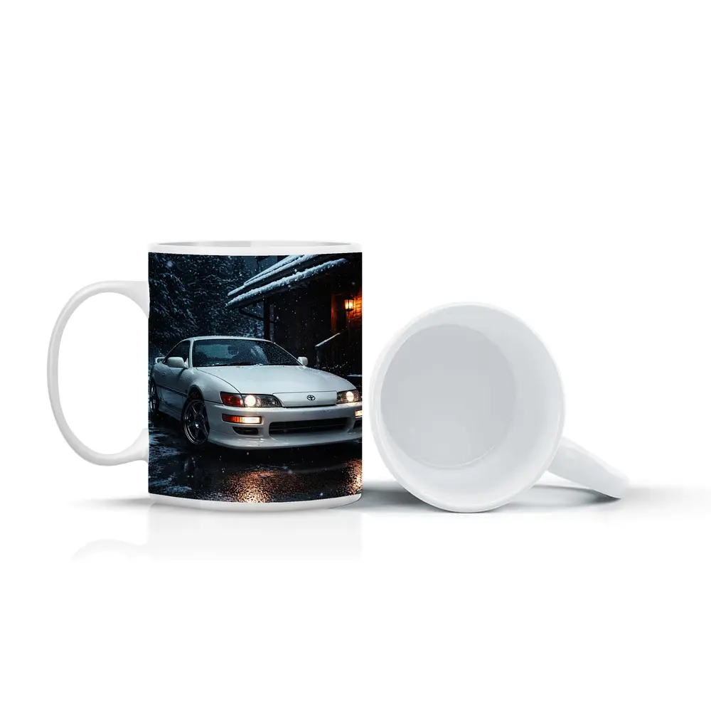 Toyota Soarer White Coupe Snowy Night – Mugs