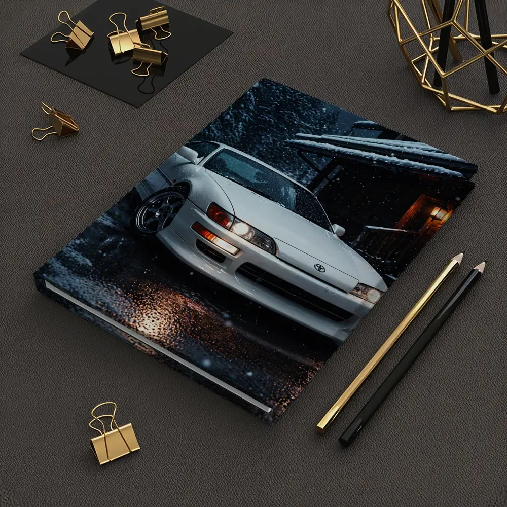 Toyota Soarer White Coupe Snowy Night – Notebooks