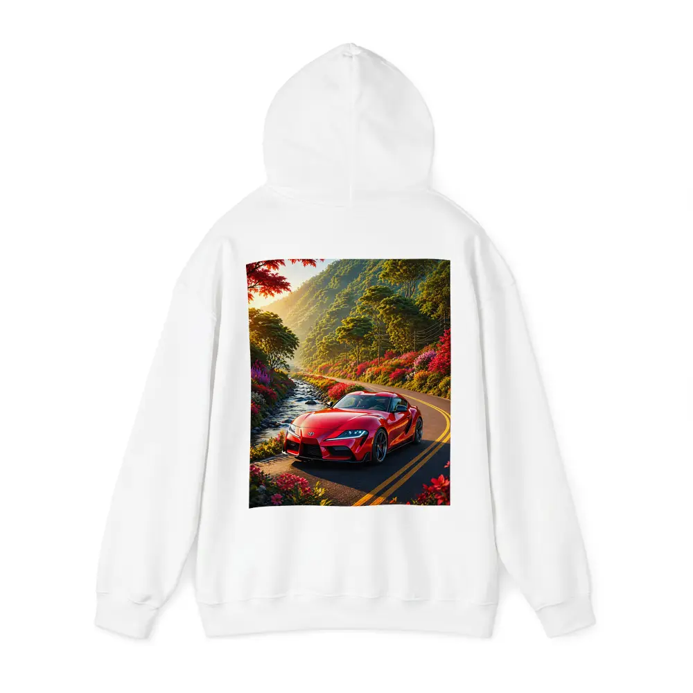 Toyota Supra Red Sports Car Mountain Road – Hoodies