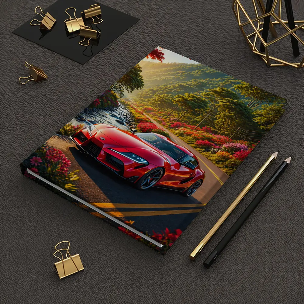 Toyota Supra Red Sports Car Mountain Road – Notebooks