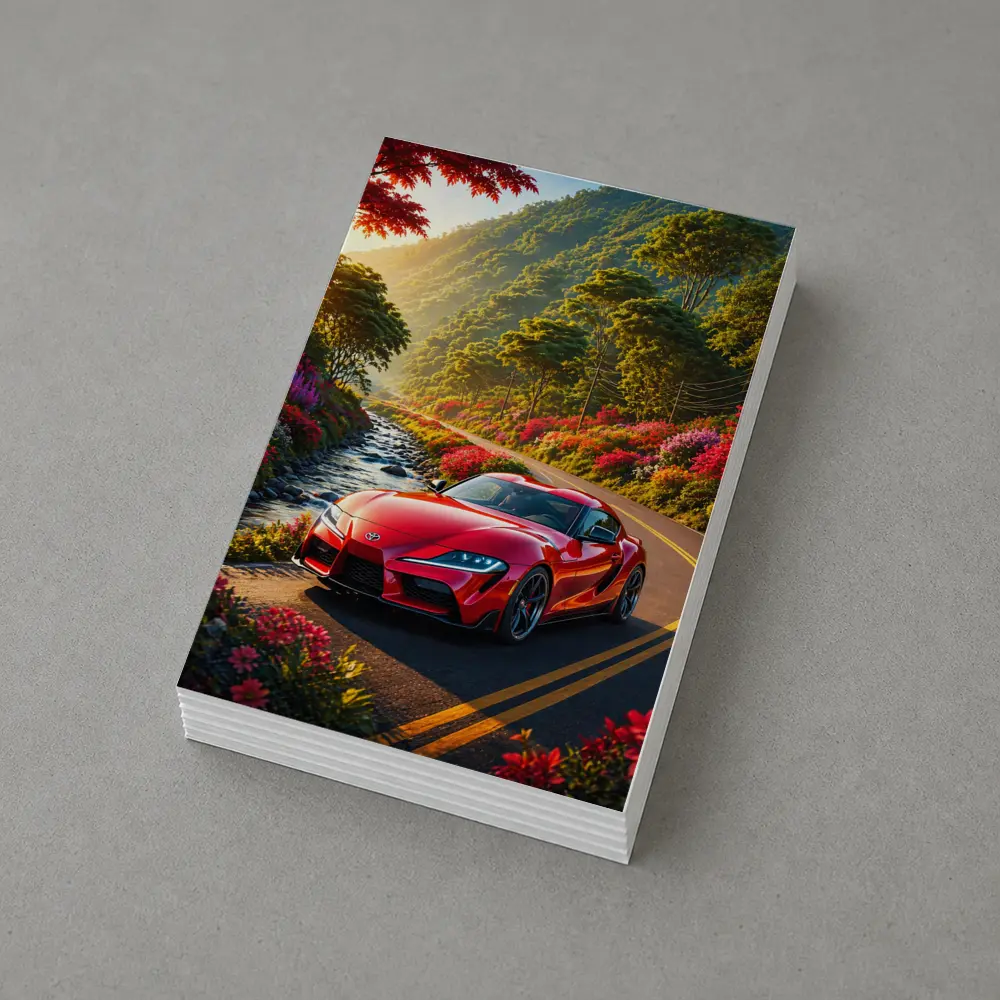Toyota Supra Red Sports Car Mountain Road – Postcards