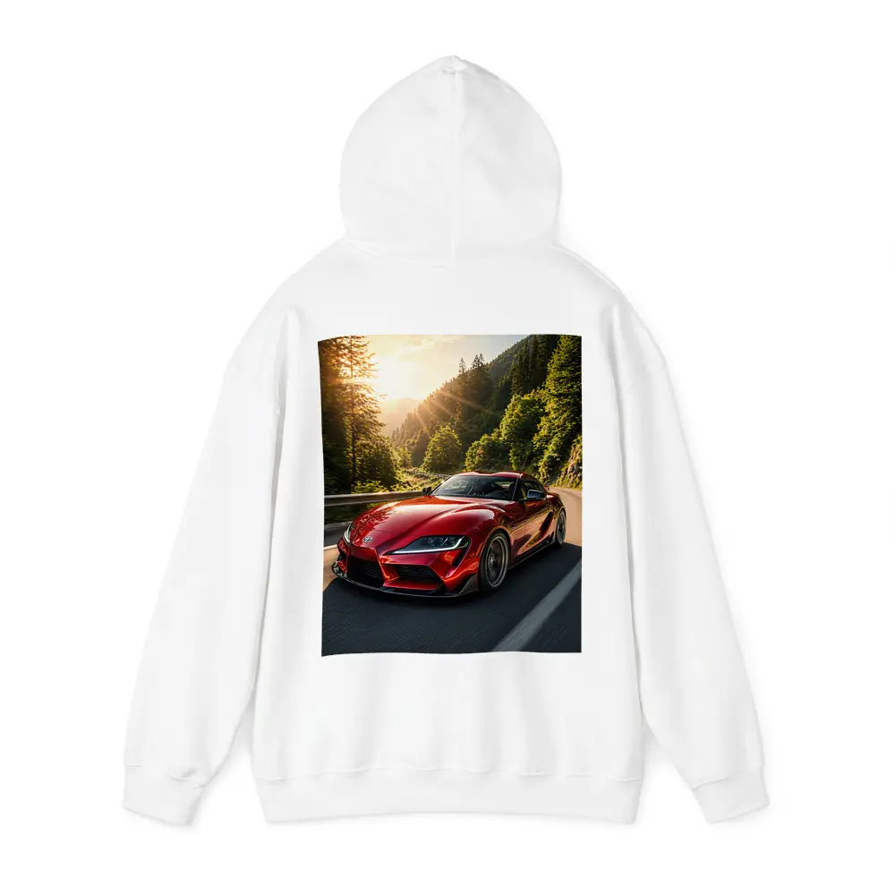 Toyota Supra Red Sports Car Mountain Road – Hoodies
