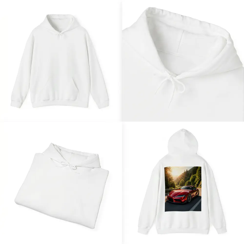 Toyota Supra Red Sports Car Mountain Road – Hoodies