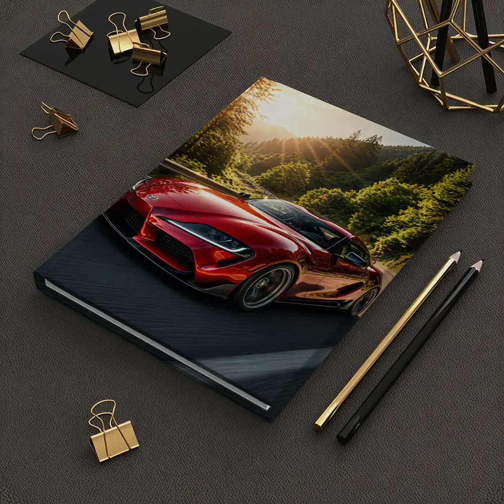 Toyota Supra Red Sports Car Mountain Road – Notebooks