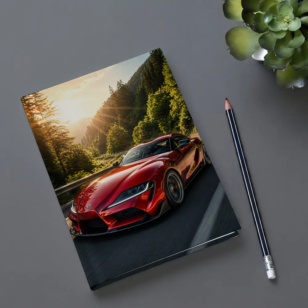 Toyota Supra Red Sports Car Mountain Road – Notebooks