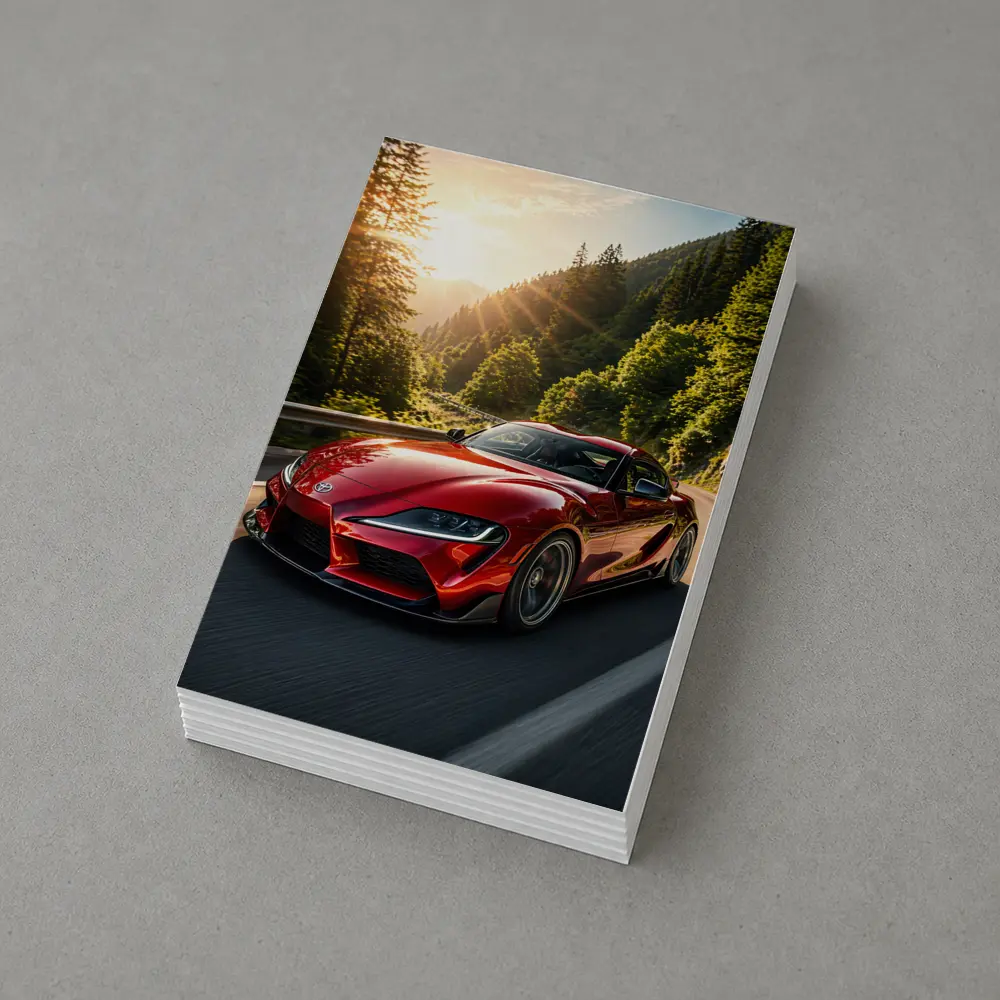 Toyota Supra Red Sports Car Mountain Road – Postcards