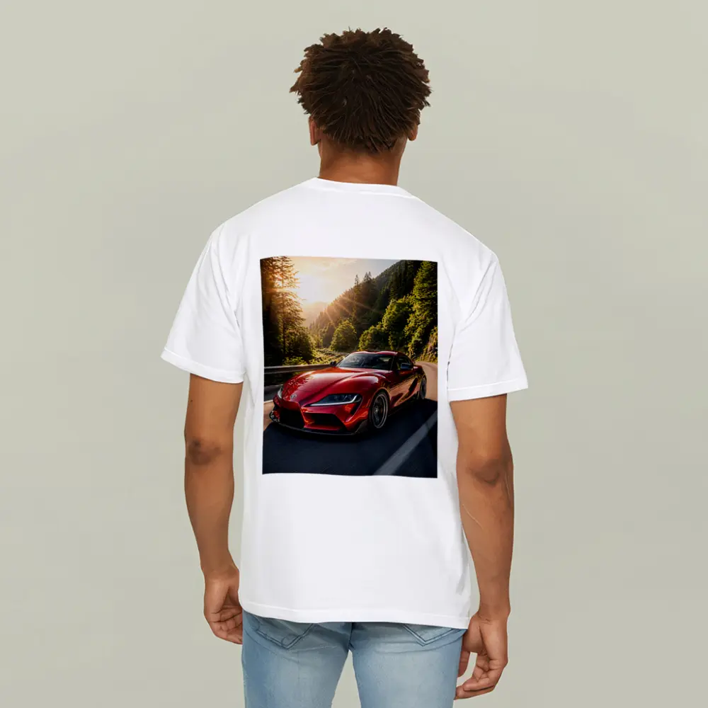 Toyota Supra Red Sports Car Mountain Road – T-Shirts