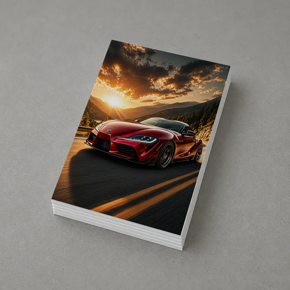 Toyota Supra Red Mountain Sunset Drive – Postcards