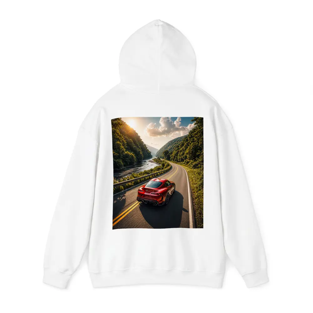 Toyota Supra Red Sports Car Mountain Road – Hoodies