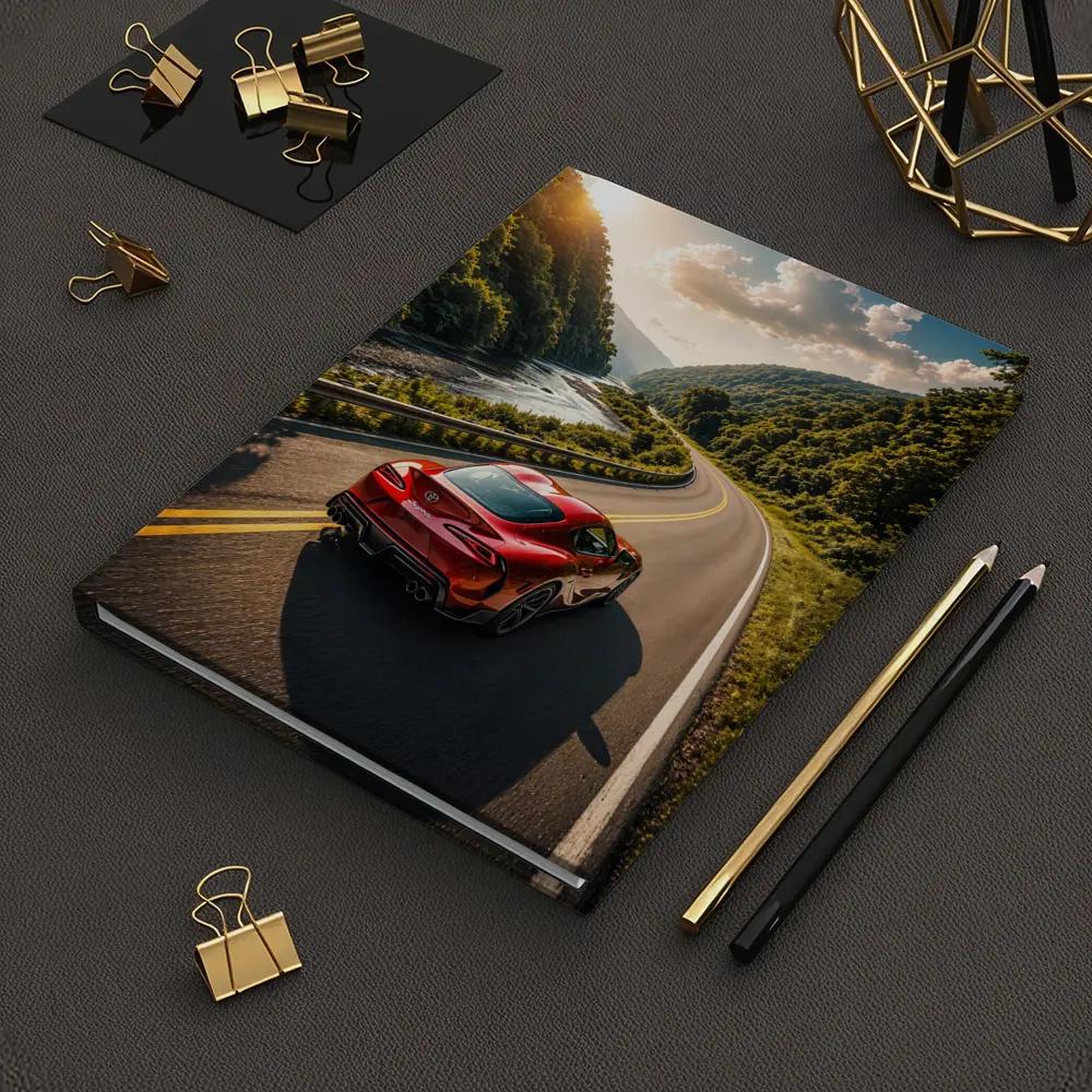 Toyota Supra Red Sports Car Mountain Road – Notebooks