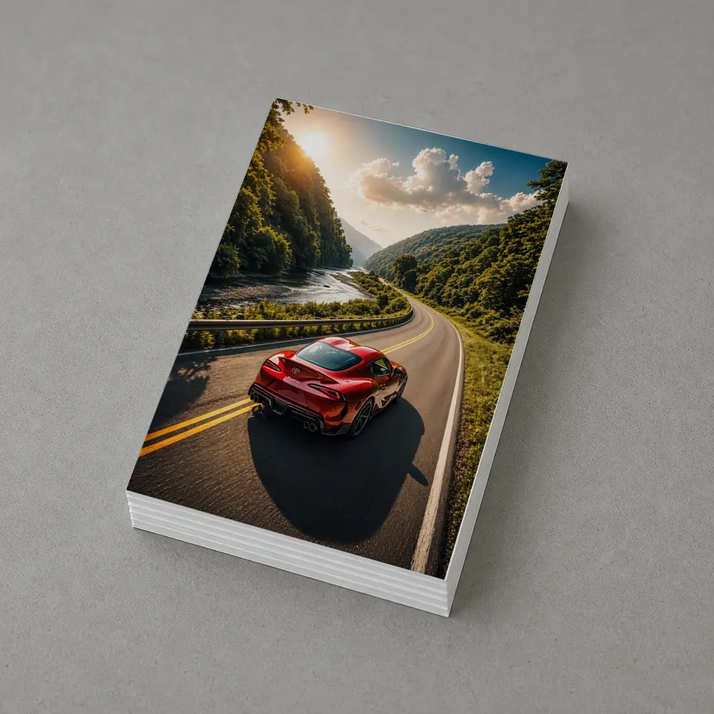 Toyota Supra Red Sports Car Mountain Road – Postcards