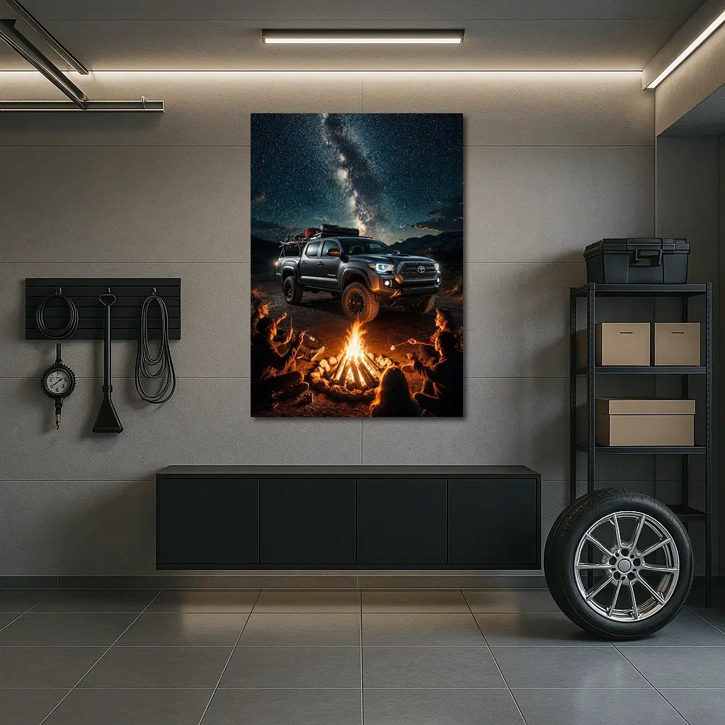 Toyota Tacoma Campfire Night Milky Way – Wall Art