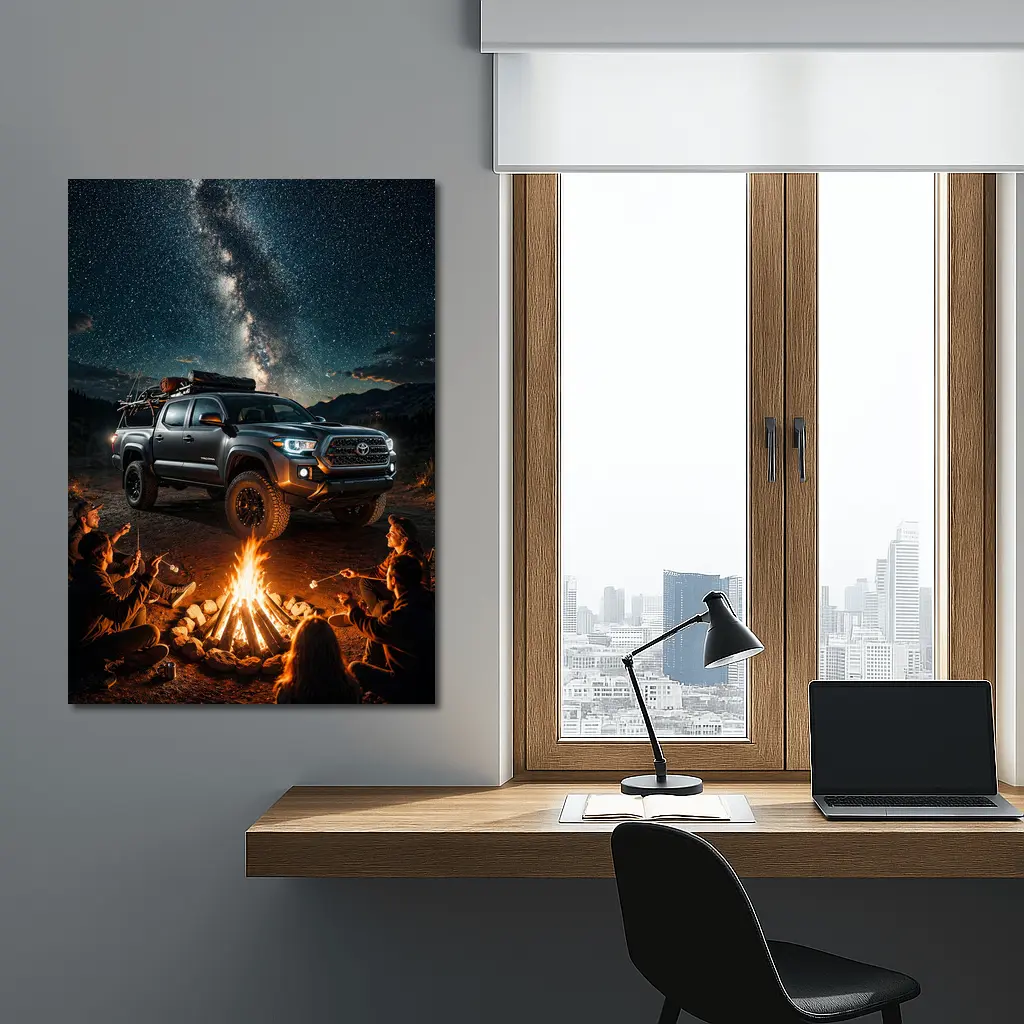 Toyota Tacoma Campfire Night Milky Way – Wall Art