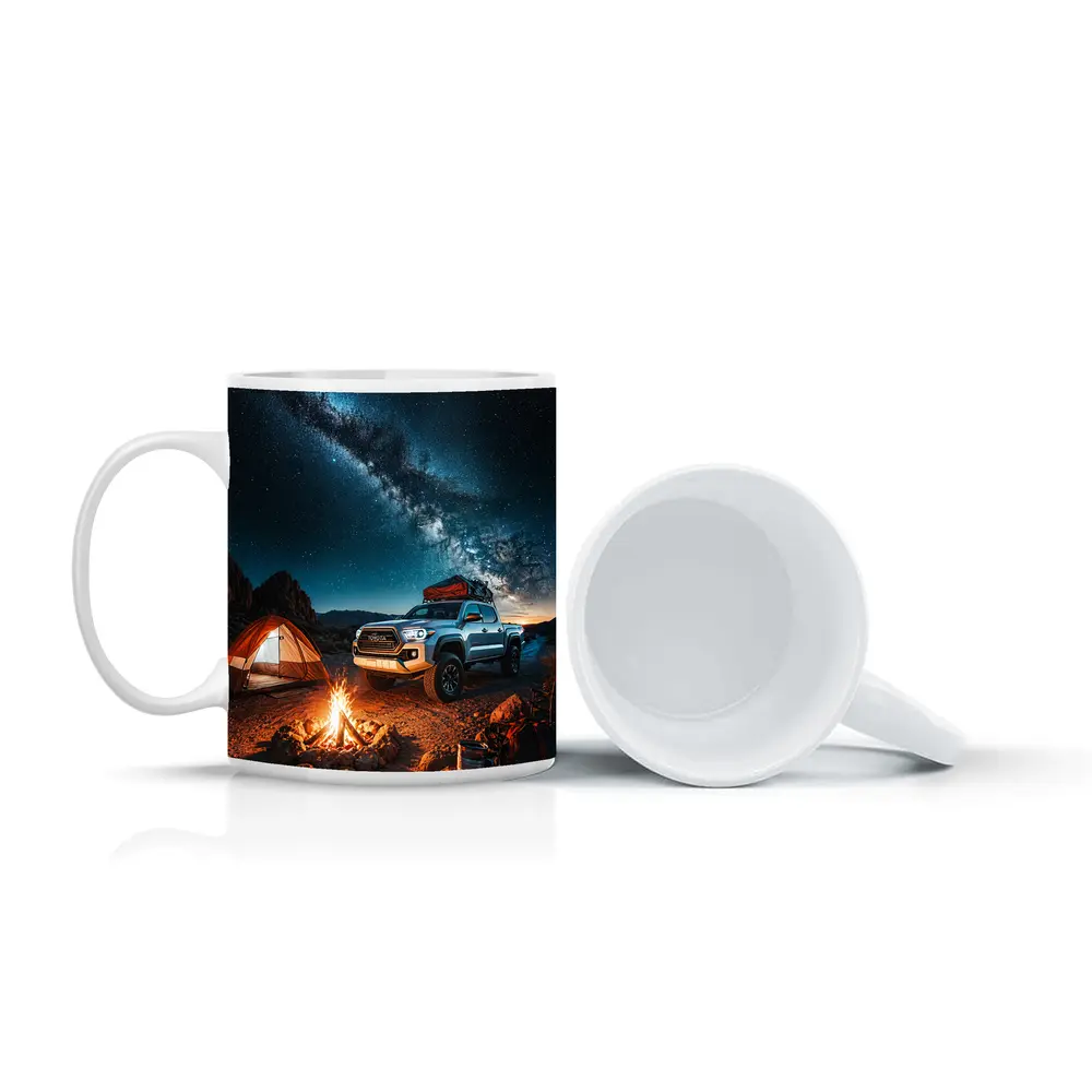Toyota Tacoma Desert Night Camping Scene – Mugs