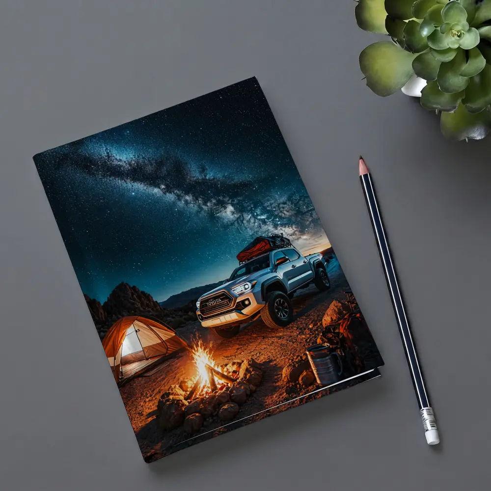 Toyota Tacoma Desert Night Camping Scene – Notebooks