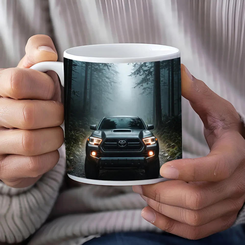Toyota Tacoma Truck Foggy Forest Trail – Mugs