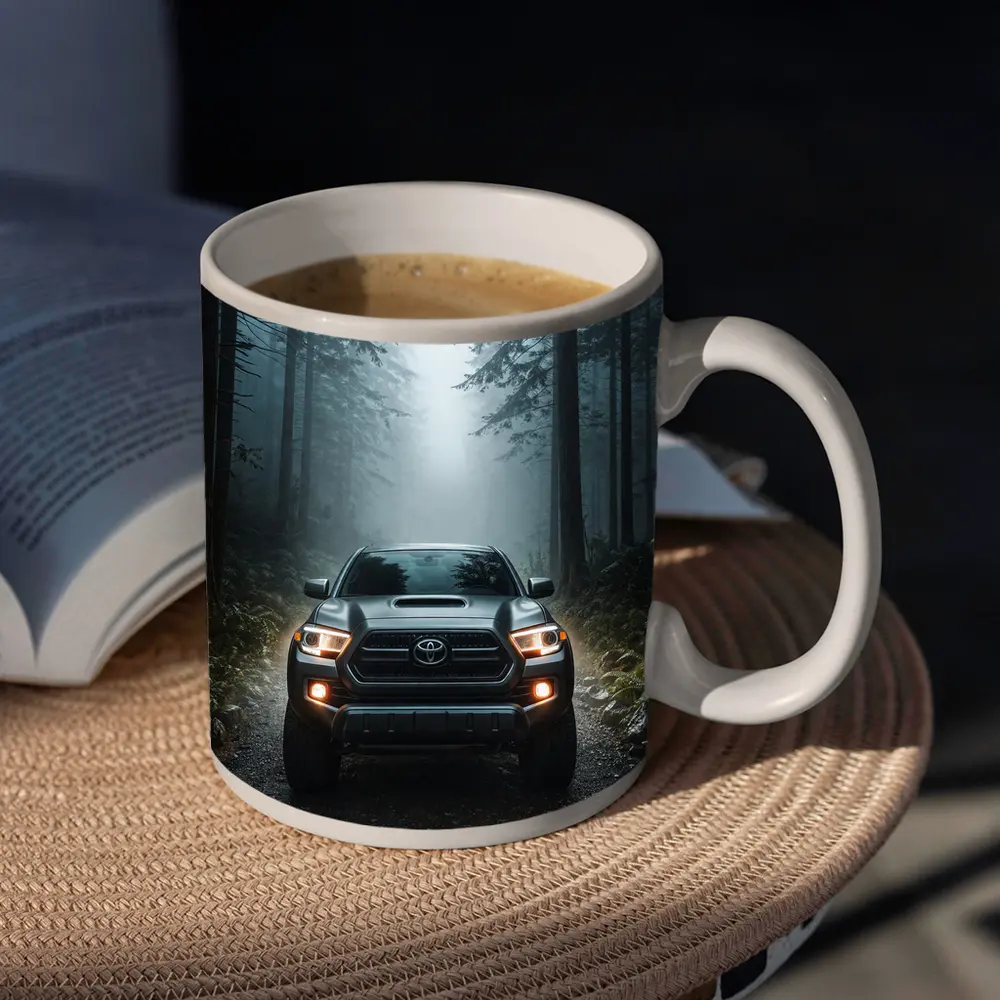 Toyota Tacoma Truck Foggy Forest Trail – Mugs