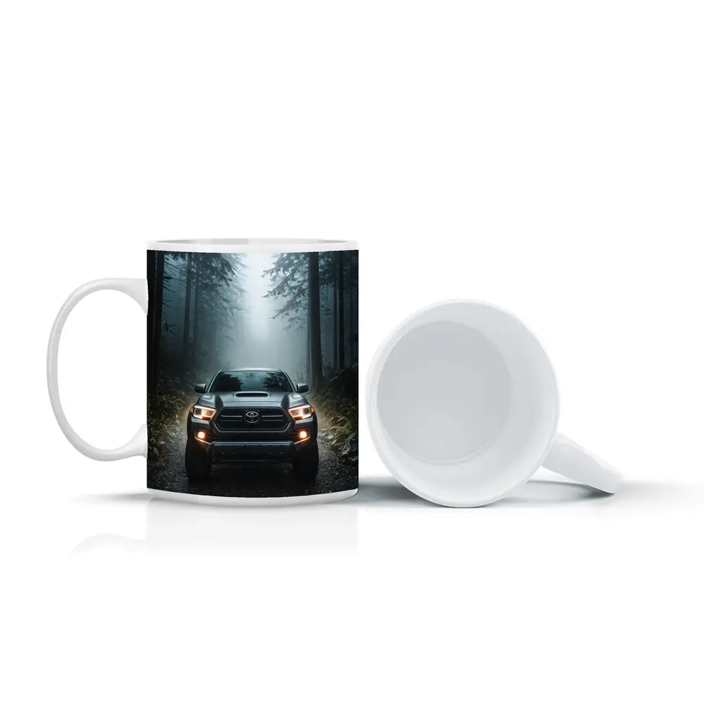 Toyota Tacoma Truck Foggy Forest Trail – Mugs