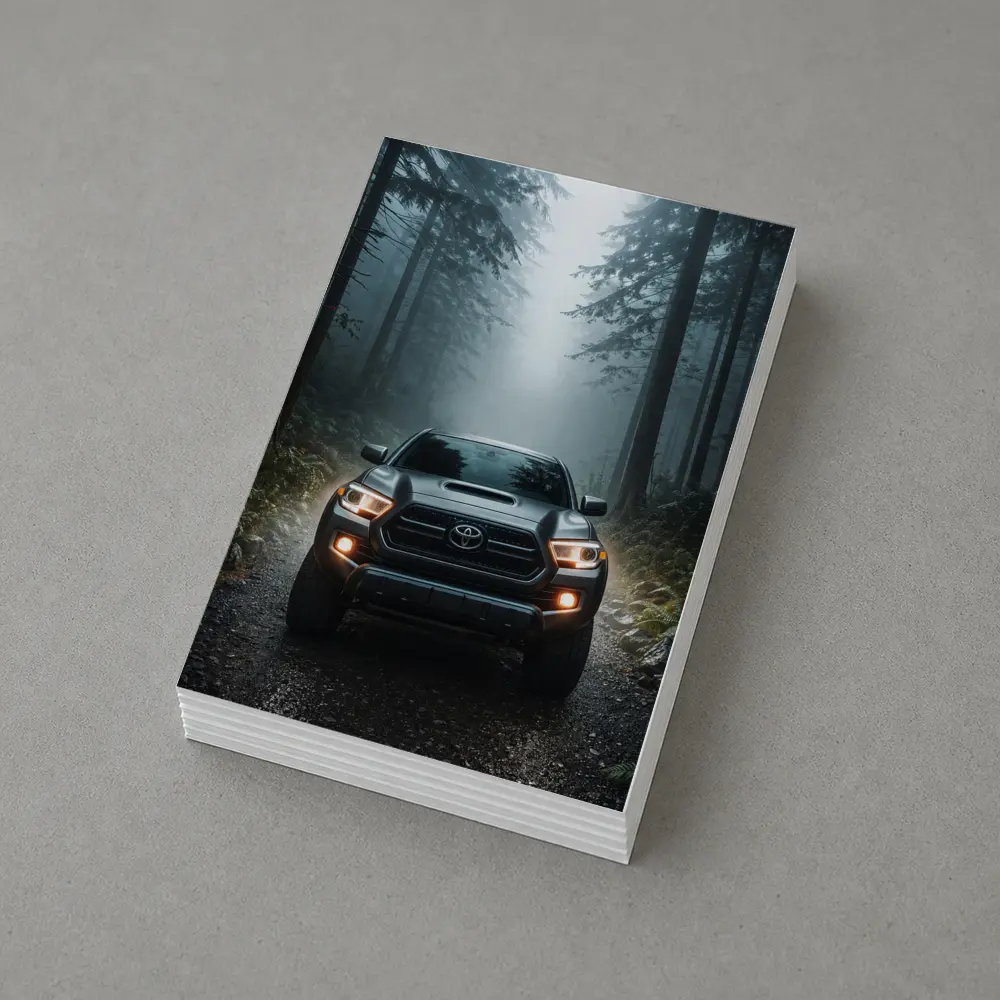 Toyota Tacoma Truck Foggy Forest Trail – Postcards
