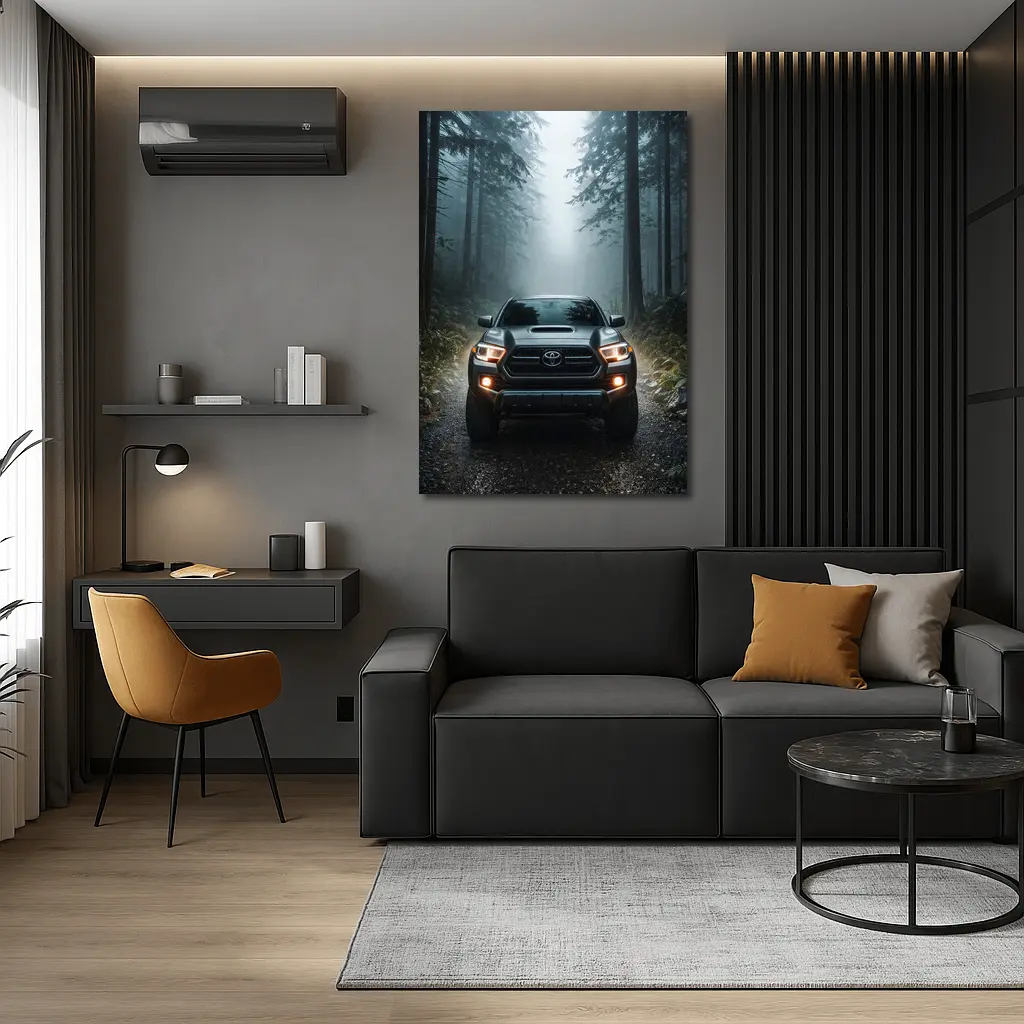 Toyota Tacoma Truck Foggy Forest Trail – Wall Art