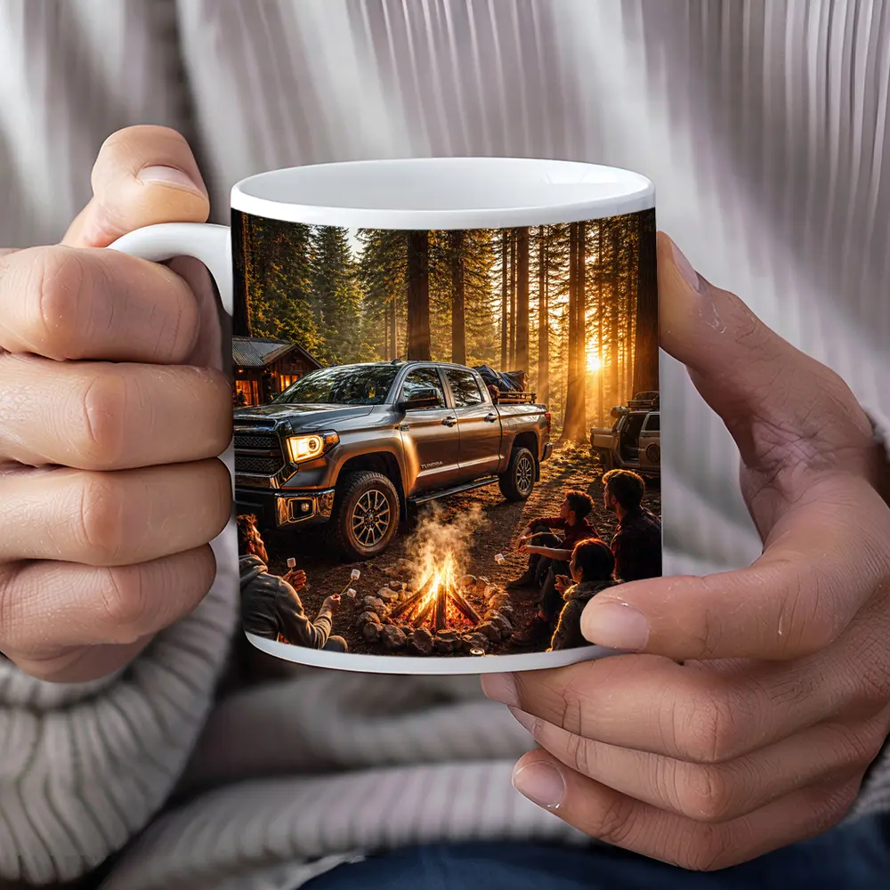 Toyota Tundra Truck Forest Campfire Friends – Mugs