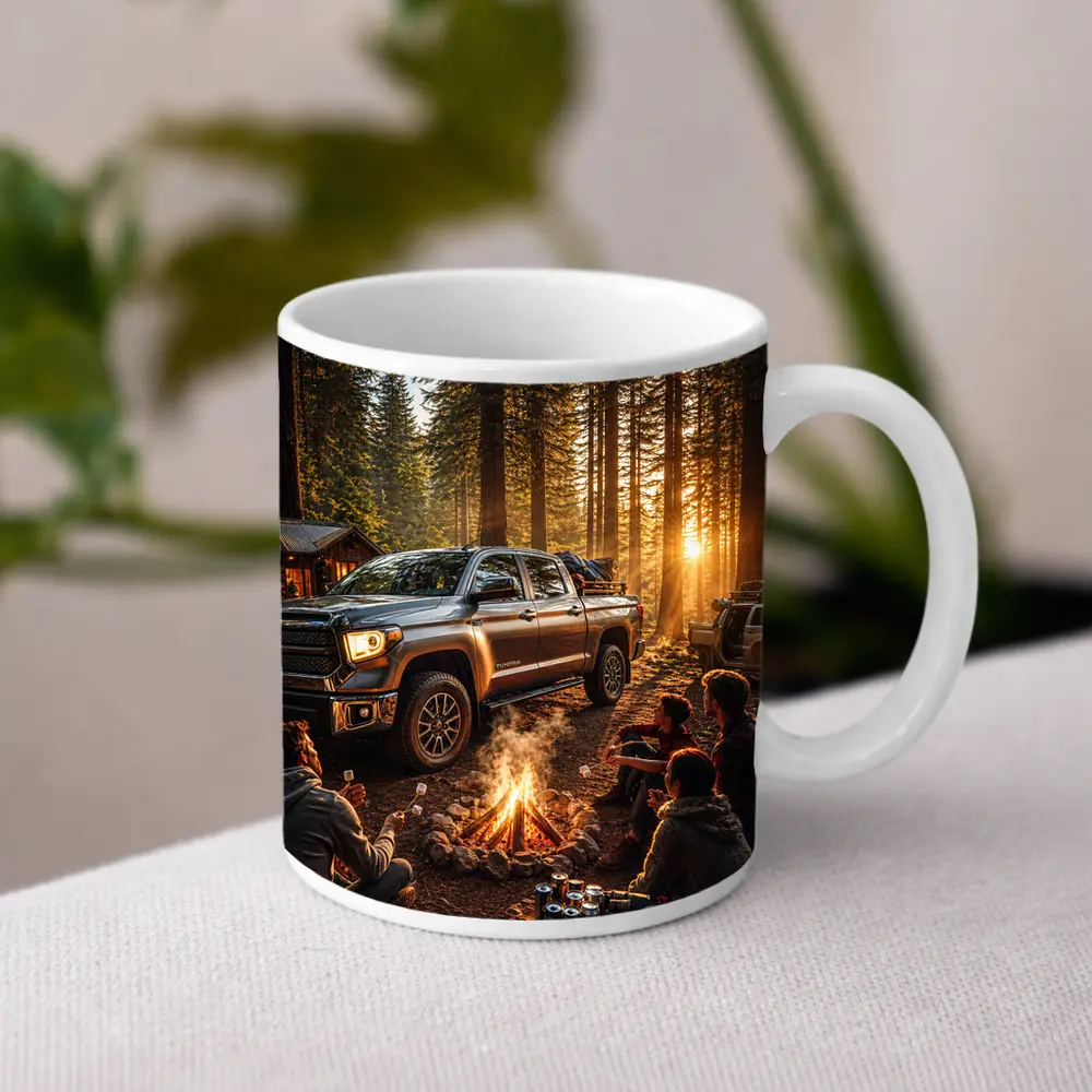 Toyota Tundra Truck Forest Campfire Friends – Mugs