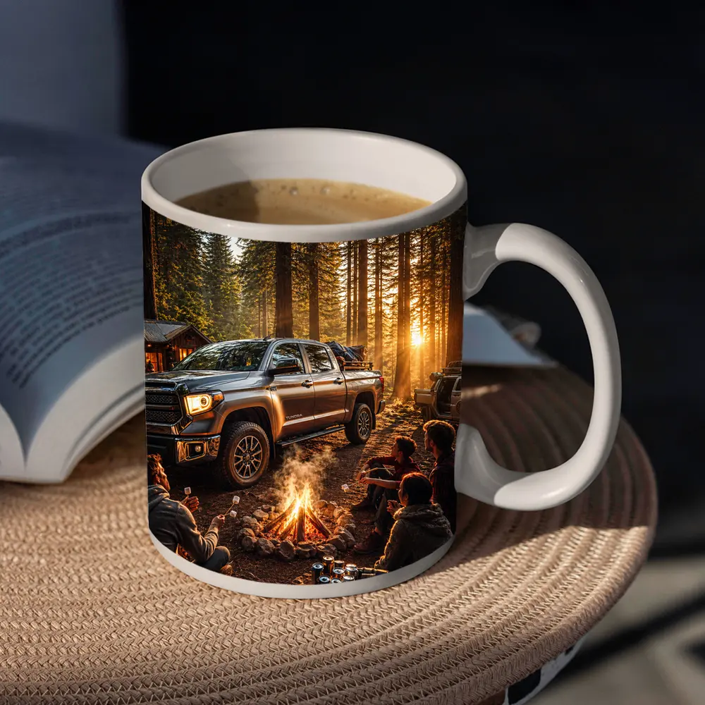 Toyota Tundra Truck Forest Campfire Friends – Mugs