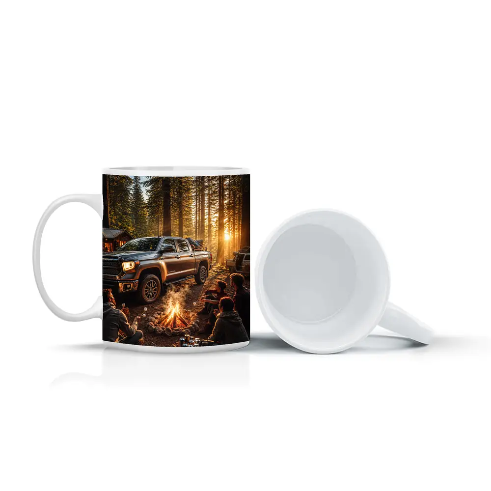Toyota Tundra Truck Forest Campfire Friends – Mugs