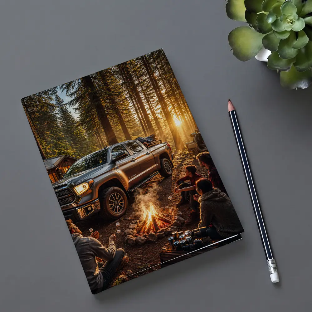 Toyota Tundra Truck Forest Campfire Friends – Notebooks