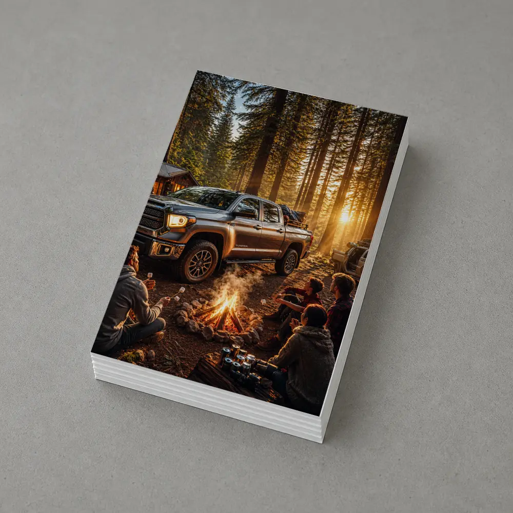 Toyota Tundra Truck Forest Campfire Friends – Postcards
