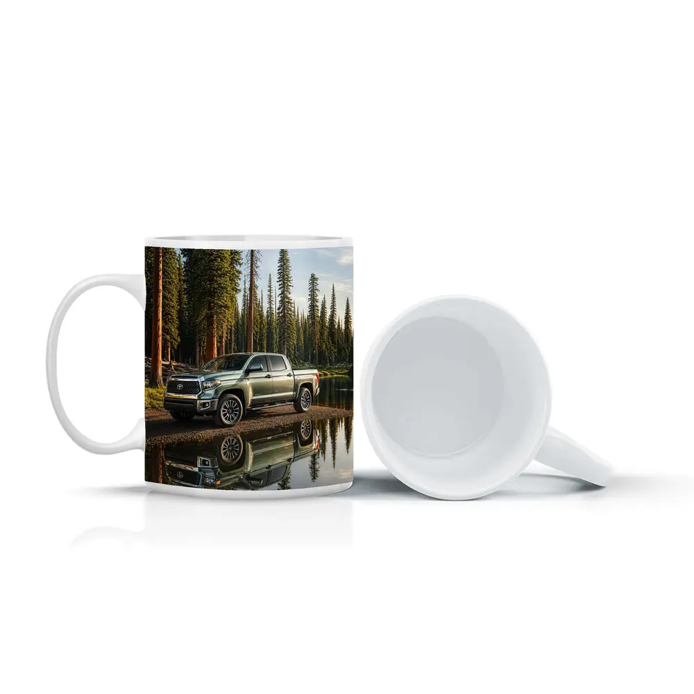 Toyota Tundra Truck Parked By Forest Lake – Mugs
