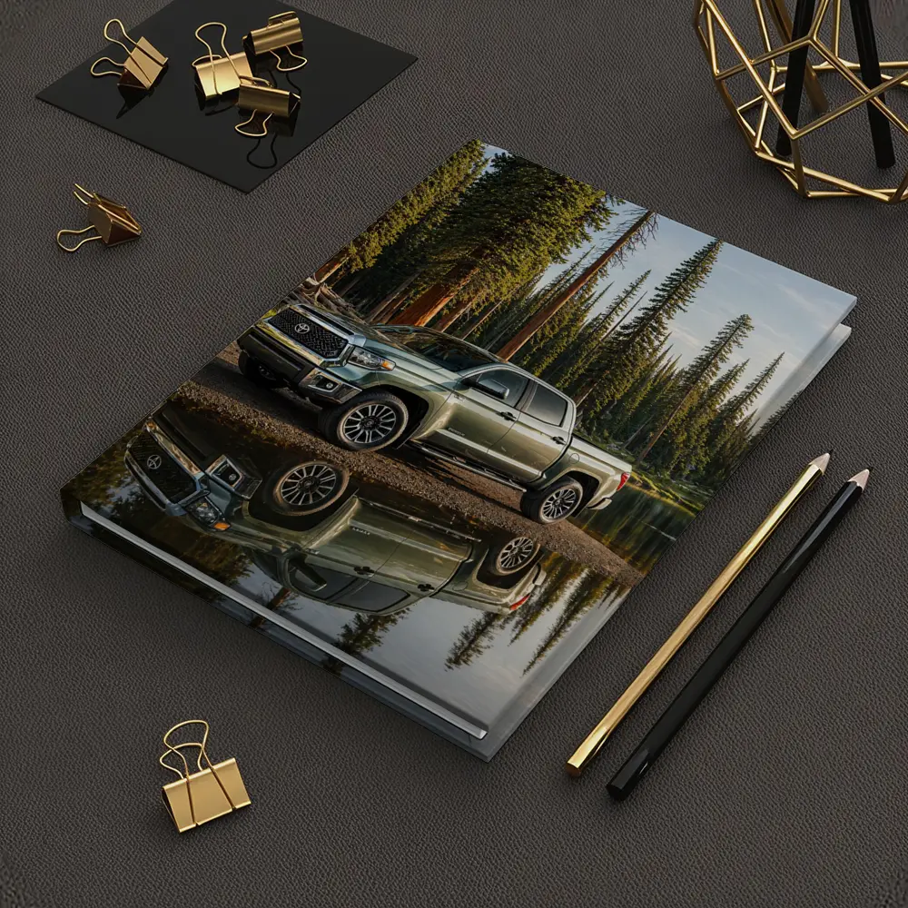 Toyota Tundra Truck Parked By Forest Lake – Notebooks