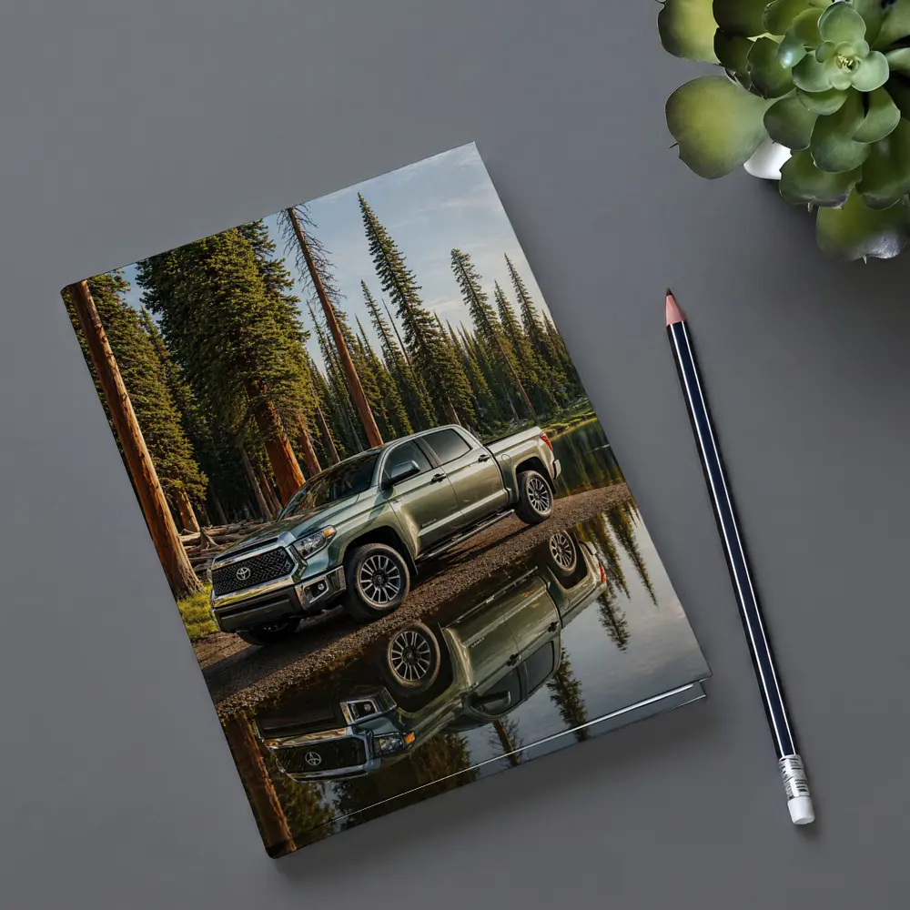 Toyota Tundra Truck Parked By Forest Lake – Notebooks