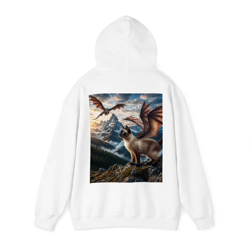 Siamese Cat Dragon Wings Mountain Sunset Fantasy – Hoodies
