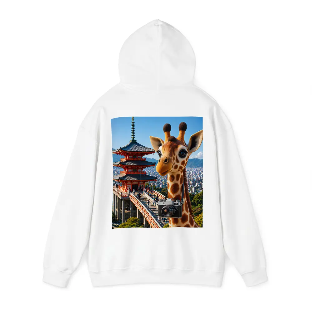 Giraffe Tourist With Camera Kyoto Japan – Hoodies